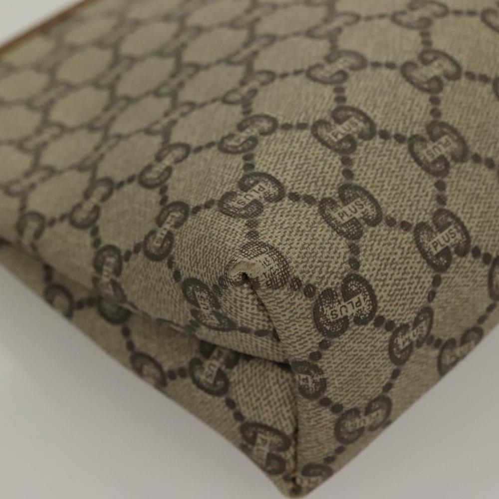 GUCCI GG Plus Supreme Clutch Bag PVC Beige Gold Auth fm4810 - Picture 10 of 16